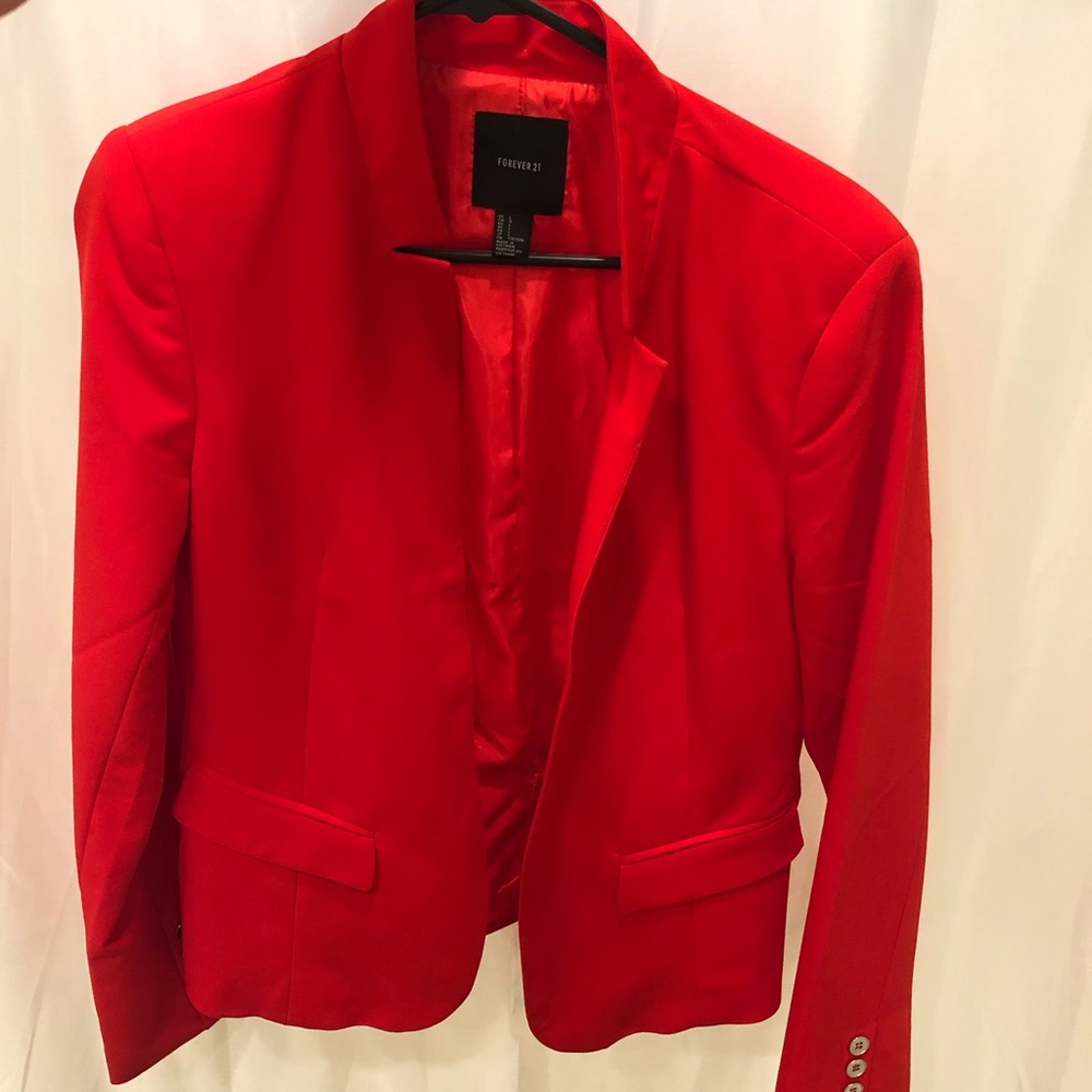 Forever 21 Red Blazer jacket with gold buttons